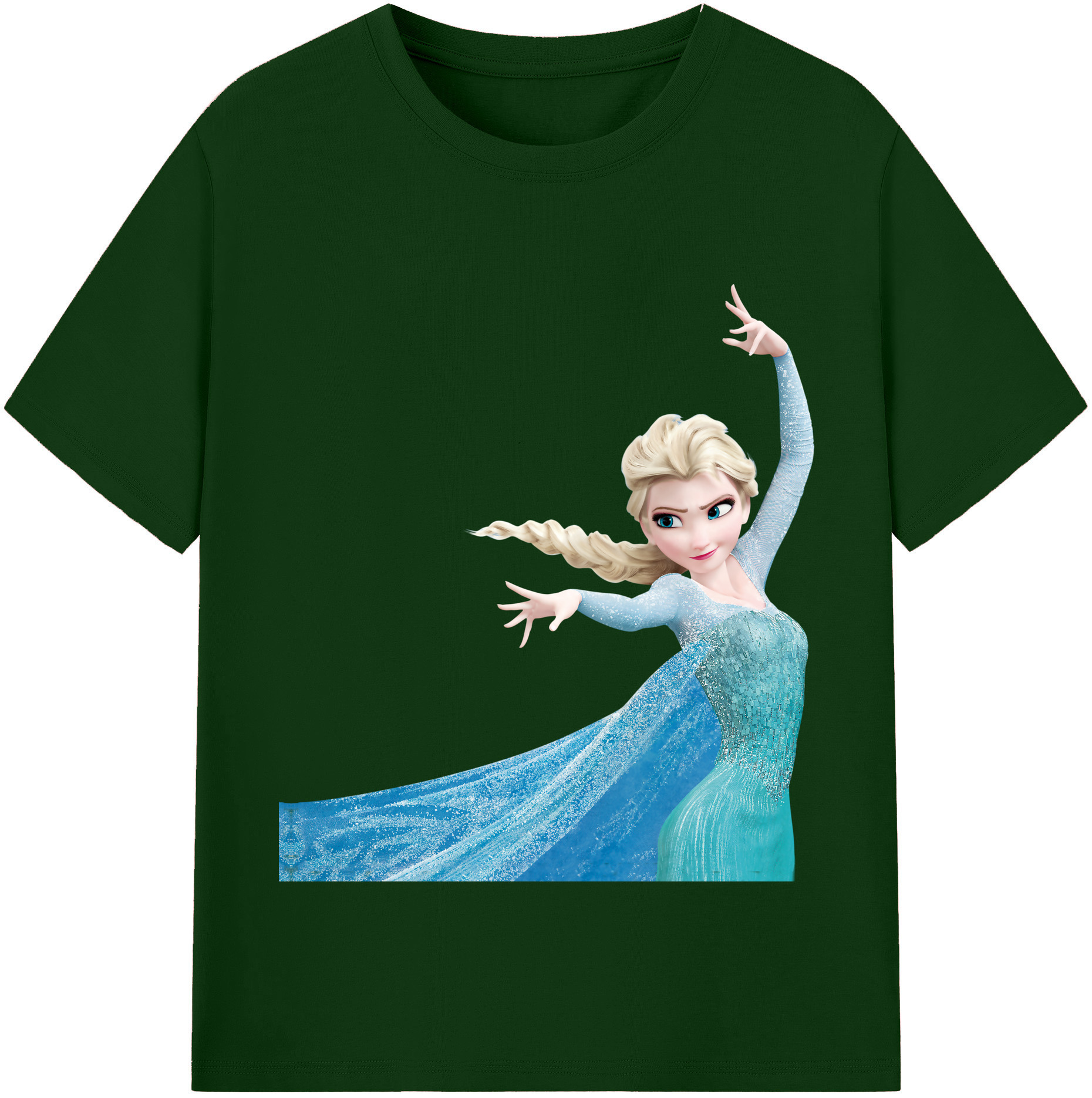 （画像用） アナと雪の女王 アンナ エルサ Frozen Anna Elsa 綿100％半袖Tシャツ（フロントプリント）